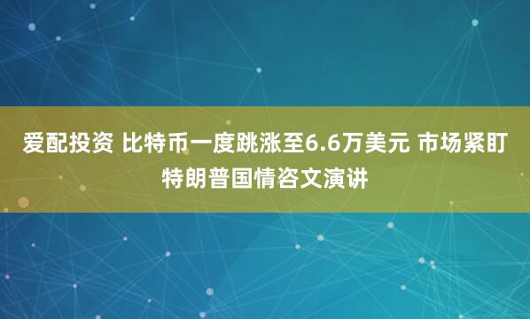 爱配投资 比特币一度跳涨至6.6万美元 市场紧盯特朗普国情咨文演讲