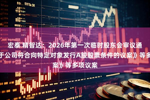 宏泰 精智达：2026年第一次临时股东会审议通过《关于公司符合向特定对象发行A股股票条件的议案》等多项议案