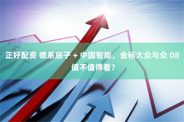 正好配资 德系底子 + 中国智能，金标大众与众 08 值不值得看？